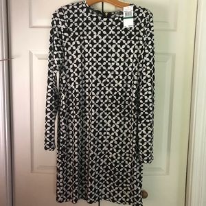 NWT Michael Kors Geometric Print B&W Dress L